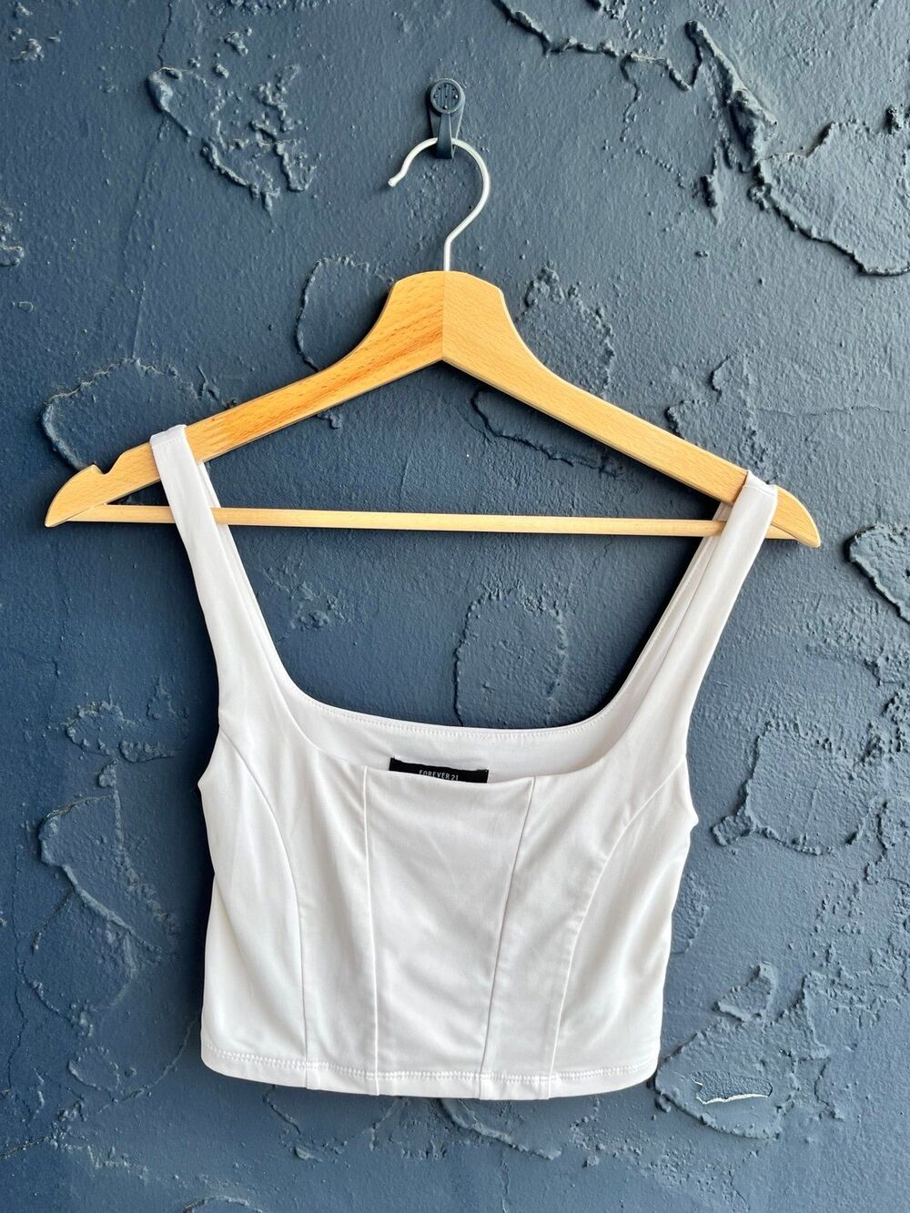 white sporty crop top